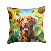 Load image into Gallery viewer, Chesapeake Bay Retriever in Sunflowers Throw Pillow