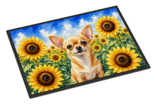 Load image into Gallery viewer, Chihuahua in Sunflowers Doormat Front Door Mat Indoor Outdoor Rugs for Entryway, Non Slip Washable Low Pile, 24H X 36W