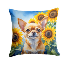 Load image into Gallery viewer, Chihuahua in Sunflowers Throw Pillow - 14x14 Decorative Pillow – Art for Your Home &amp; Patio