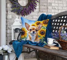 Load image into Gallery viewer, Chihuahua in Sunflowers Throw Pillow