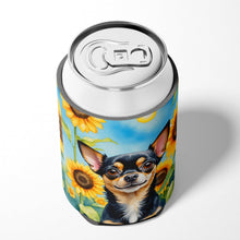 Load image into Gallery viewer, Chihuahua in Sunflowers Can or Bottle Hugger