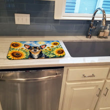 Load image into Gallery viewer, Chihuahua in Sunflowers Dish Drying Mat Absorbent Dish Drying Mat Pad for Kitchen Counter Dish Drainer Mat for Countertop, 14 x 21", Multicolor