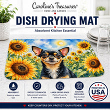 Load image into Gallery viewer, Chihuahua in Sunflowers Dish Drying Mat Absorbent Dish Drying Mat Pad for Kitchen Counter Dish Drainer Mat for Countertop, 14 x 21", Multicolor