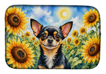 Load image into Gallery viewer, Chihuahua in Sunflowers Dish Drying Mat Absorbent Dish Drying Mat Pad for Kitchen Counter Dish Drainer Mat for Countertop, 14 x 21", Multicolor