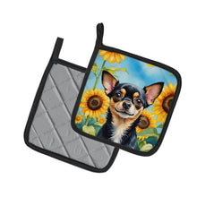 Load image into Gallery viewer, Chihuahua in Sunflowers Pot Holders - Set of 2 Decorative Kitchen Helpers | Made in the USA