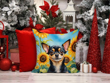Load image into Gallery viewer, Chihuahua in Sunflowers Throw Pillow - 14x14 Decorative Pillow – Art for Your Home &amp; Patio