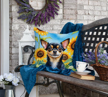 Load image into Gallery viewer, Chihuahua in Sunflowers Throw Pillow
