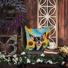 Load image into Gallery viewer, Chihuahua in Sunflowers Throw Pillow