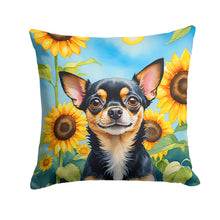 Load image into Gallery viewer, Chihuahua in Sunflowers Throw Pillow