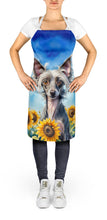 Load image into Gallery viewer, Chinese Crested in Sunflowers Apron – Artist-Designed Kitchen, BBQ &amp; Craft Apron