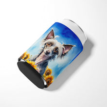 Load image into Gallery viewer, Chinese Crested in Sunflowers Can or Bottle Hugger
