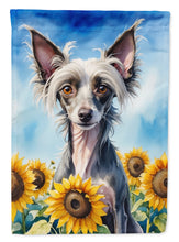 Load image into Gallery viewer, Chinese Crested in Sunflowers House Flag