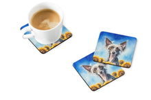 Load image into Gallery viewer, Chinese Crested in Sunflowers Coasters - Set of 4 Lightweight Foam, Absorbent Drink Coasters