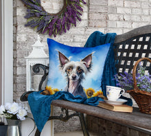 Load image into Gallery viewer, Chinese Crested in Sunflowers Throw Pillow