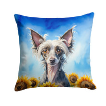 Load image into Gallery viewer, Chinese Crested in Sunflowers Throw Pillow