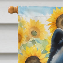 Load image into Gallery viewer, Chow Chow in Sunflowers House Flag