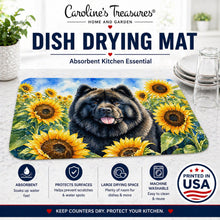Load image into Gallery viewer, Chow Chow in Sunflowers Dish Drying Mat Absorbent Dish Drying Mat Pad for Kitchen Counter Dish Drainer Mat for Countertop, 14 x 21", Multicolor