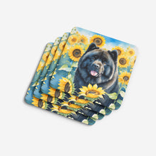 Load image into Gallery viewer, Chow Chow in Sunflowers Coasters - Set of 4 Lightweight Foam, Absorbent Drink Coasters
