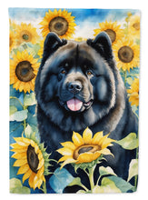 Load image into Gallery viewer, Chow Chow in Sunflowers Garden Flag – Bright Dog-Themed Yard Decor