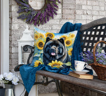Load image into Gallery viewer, Chow Chow in Sunflowers Throw Pillow