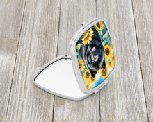 Load image into Gallery viewer, Chow Chow in Sunflowers Compact Mirror – Stylish Purse Mirror with Artistic Covers