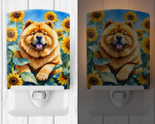 Load image into Gallery viewer, Chow Chow in Sunflowers Ceramic Night Light