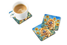 Load image into Gallery viewer, Chow Chow in Sunflowers Coasters - Set of 4 Lightweight Foam, Absorbent Drink Coasters