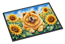 Load image into Gallery viewer, Chow Chow in Sunflowers Doormat Front Door Mat Indoor Outdoor Rugs for Entryway, Non Slip Washable Low Pile, 18H X 27W