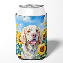 Load image into Gallery viewer, Clumber Spaniel in Sunflowers Can or Bottle Hugger