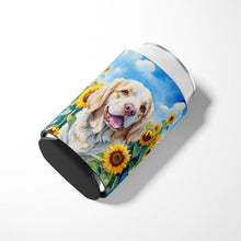 Load image into Gallery viewer, Clumber Spaniel in Sunflowers Can or Bottle Hugger