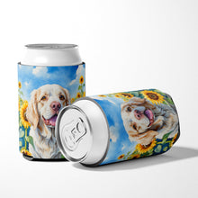 Load image into Gallery viewer, Clumber Spaniel in Sunflowers Can or Bottle Hugger