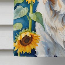 Load image into Gallery viewer, Clumber Spaniel in Sunflowers House Flag