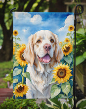 Load image into Gallery viewer, Clumber Spaniel in Sunflowers Garden Flag – Bright Dog-Themed Yard Decor