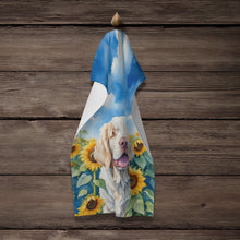 Load image into Gallery viewer, Clumber Spaniel in Sunflowers Kitchen Towel