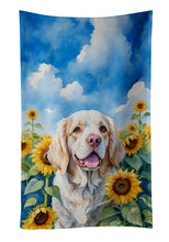 Load image into Gallery viewer, Clumber Spaniel in Sunflowers Kitchen Towel