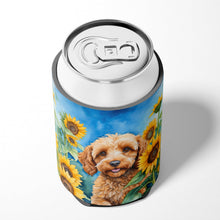 Load image into Gallery viewer, Cockapoo in Sunflowers Can or Bottle Hugger