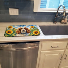 Load image into Gallery viewer, Cocker Spaniel in Sunflowers Dish Drying Mat Absorbent Dish Drying Mat Pad for Kitchen Counter Dish Drainer Mat for Countertop, 14 x 21", Multicolor