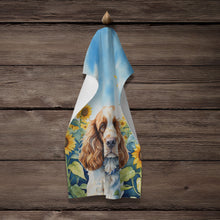 Load image into Gallery viewer, Cocker Spaniel in Sunflowers Kitchen Towel