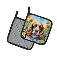 Load image into Gallery viewer, Cocker Spaniel in Sunflowers Pot Holders - Set of 2 Decorative Kitchen Helpers | Made in the USA