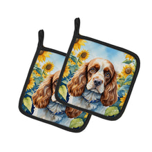 Load image into Gallery viewer, Cocker Spaniel in Sunflowers Pot Holders - Set of 2 Decorative Kitchen Helpers | Made in the USA