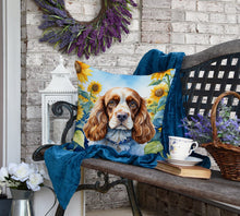Load image into Gallery viewer, Cocker Spaniel in Sunflowers Throw Pillow