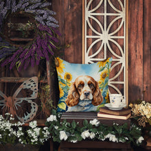 Load image into Gallery viewer, Cocker Spaniel in Sunflowers Throw Pillow