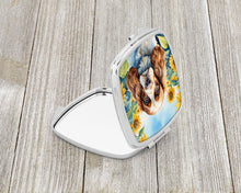Load image into Gallery viewer, Cocker Spaniel in Sunflowers Compact Mirror – Stylish Purse Mirror with Artistic Covers