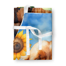 Load image into Gallery viewer, Cocker Spaniel in Sunflowers Apron – Artist-Designed Kitchen, BBQ &amp; Craft Apron