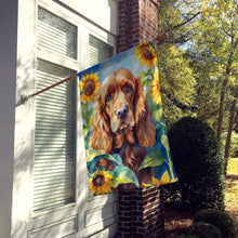 Load image into Gallery viewer, Cocker Spaniel in Sunflowers House Flag