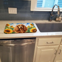 Load image into Gallery viewer, Cocker Spaniel in Sunflowers Dish Drying Mat Absorbent Dish Drying Mat Pad for Kitchen Counter Dish Drainer Mat for Countertop, 14 x 21", Multicolor