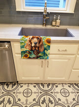 Load image into Gallery viewer, Cocker Spaniel in Sunflowers Kitchen Towel