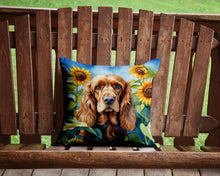 Load image into Gallery viewer, Cocker Spaniel in Sunflowers Throw Pillow - 14x14 Decorative Pillow – Art for Your Home &amp; Patio