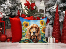 Load image into Gallery viewer, Cocker Spaniel in Sunflowers Throw Pillow - 14x14 Decorative Pillow – Art for Your Home &amp; Patio