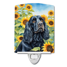 Load image into Gallery viewer, Cocker Spaniel in Sunflowers Ceramic Night Light